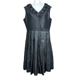 Jerry T Evening Dress XL Satin Rosettes Taffeta Black Tie Formal Elegant
